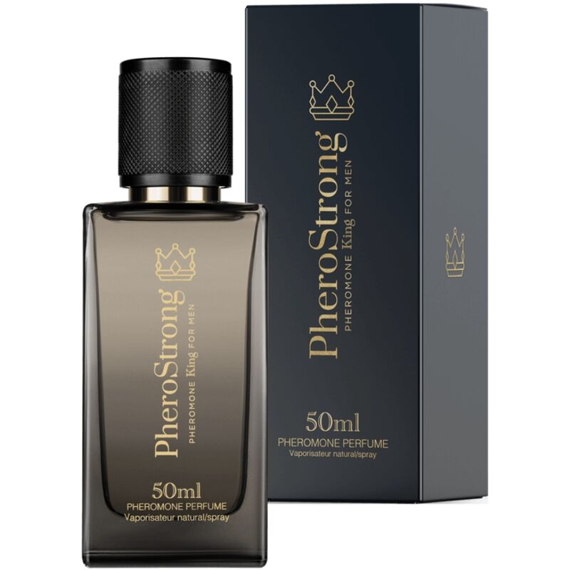 Profumo Pherostrong King per uomo, 50 ml, bottiglia elegante con spray, profumo ai feromoni con design moderno.