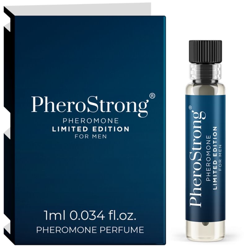 Profumo Pherostrong ai feromoni per uomo, confezione da 1 ml, in edizione limitata, bottiglia elegante con spray