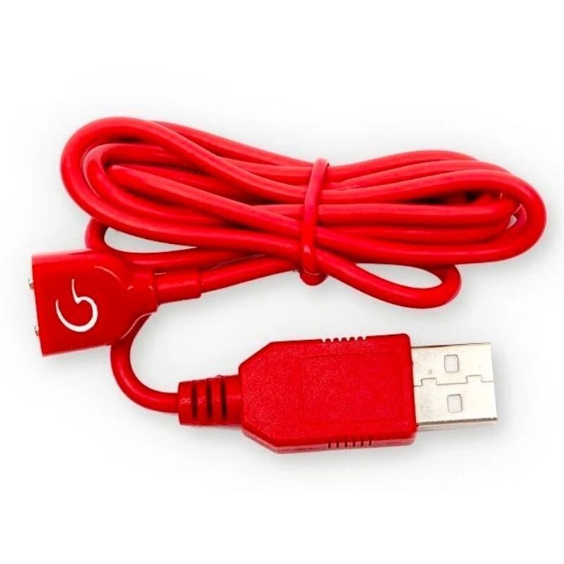 Caricatore magnetico G-VIBE con design compatto e pratico, visibile con connettore e superficie in metallo lucido.