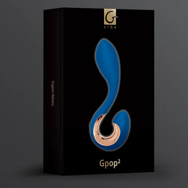 Vibratore G-VIBE GPOP 2 blu indigo, stimolatore punti G e P con design ergonomico e superficie liscia.