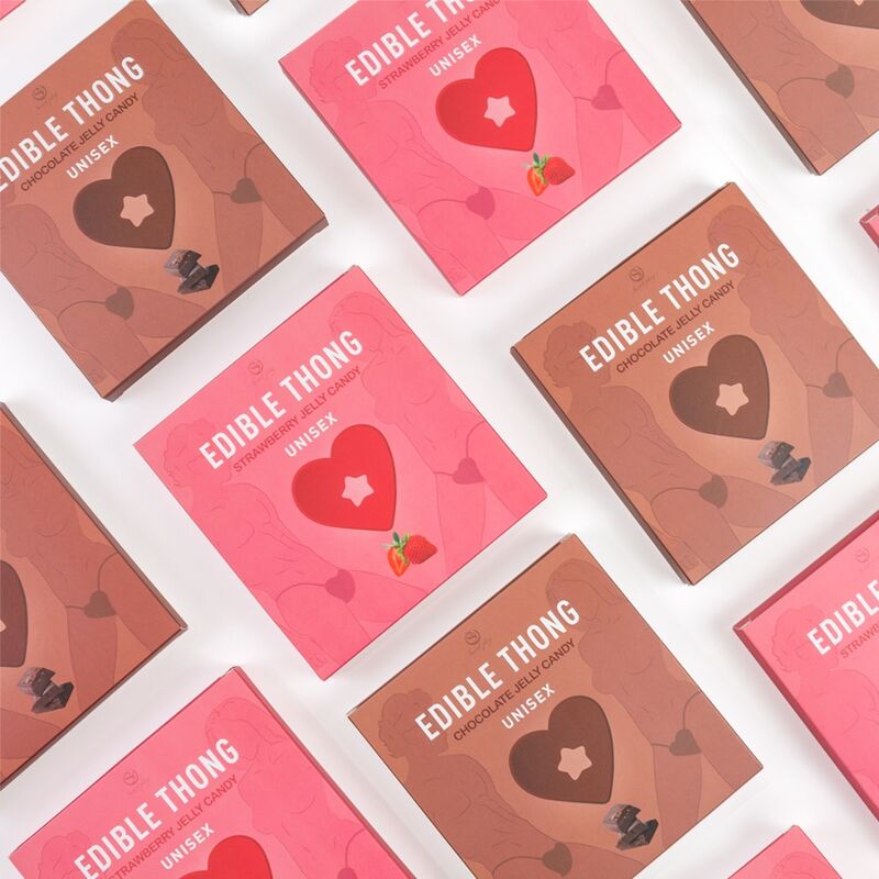 Perizoma gommosa alla fragola SECRETPLAY COSMETIC, intimo sensuale con dettagli trasparenti e tessuto morbido.