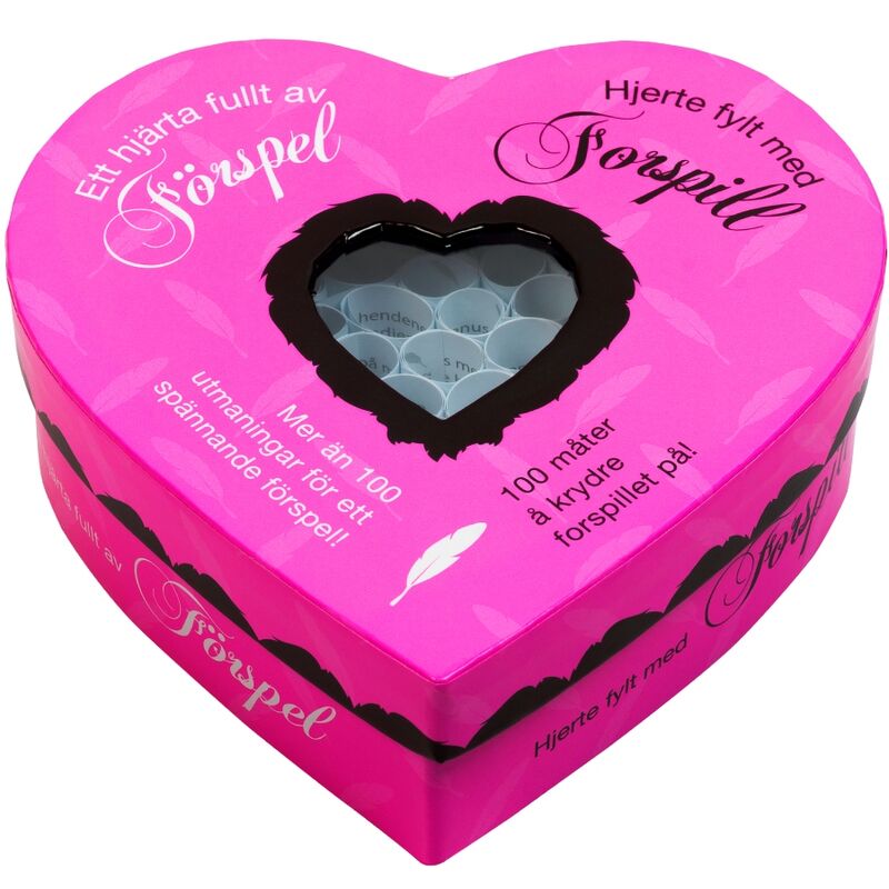Cuore pieno di preliminari di TEASE&PLEASE, immagine mostra il prodotto con dettagli e testo sulla confezione.