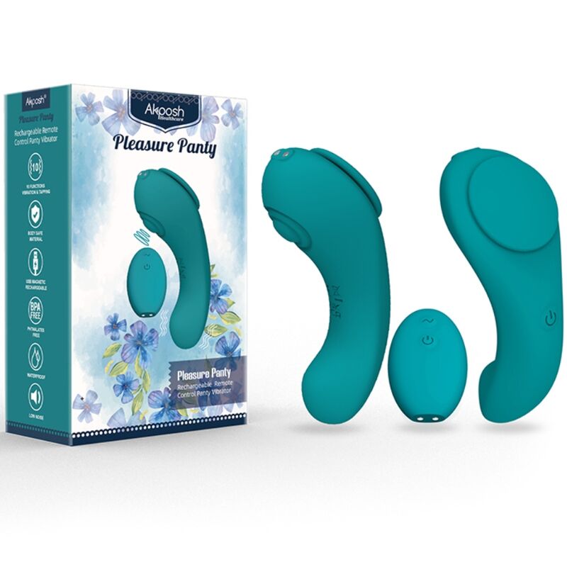 Perizoma vibratore telecomando ARMONY Pleasure Panty Verde con tre velocità, dettagli in tessuto elastico e design elegante.