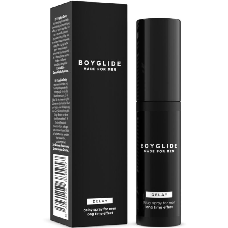 Spray ritardante IntimateLine Boyglide in flacone da 20 ml, effetto ritardante e comfort per l'intimità.