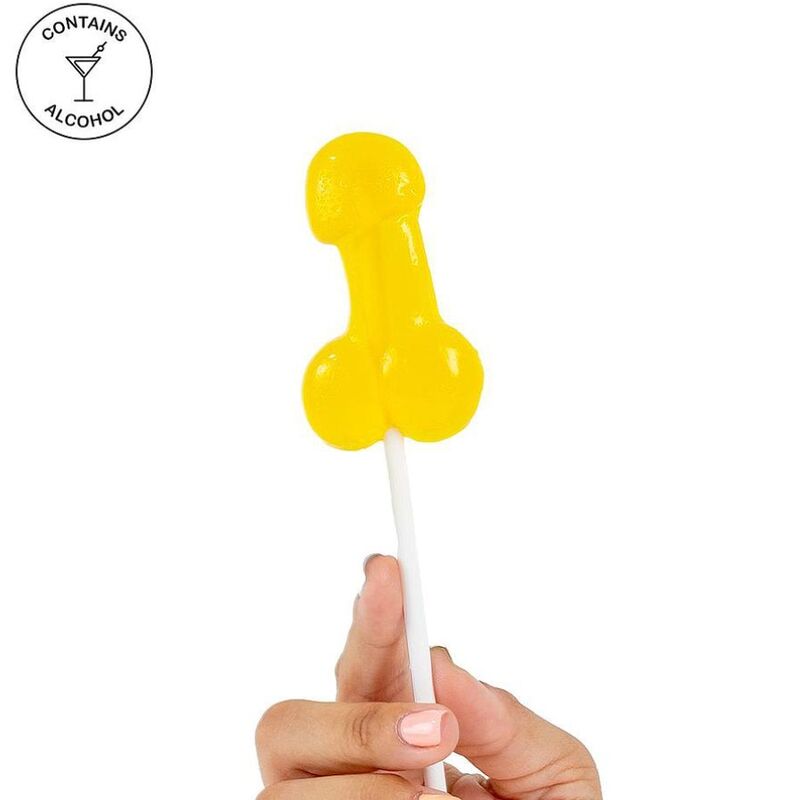 Lecca al casso con colada alcolica all'ananas di SECRETPLAY COSMETIC, dettaglio della confezione e della bottiglia con liquido giallo.