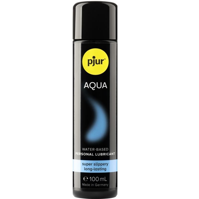 Lubrificante a base d'acqua PJUR AQUA in flacone da 100 ml, crema trasparente e liscia per uso intimo e comfort.
