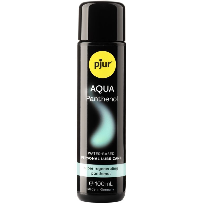Lubrificante a base d'acqua PJUR AQUA PANTENOLO in flacone da 100 ml, con etichetta visibile e logo del marchio.