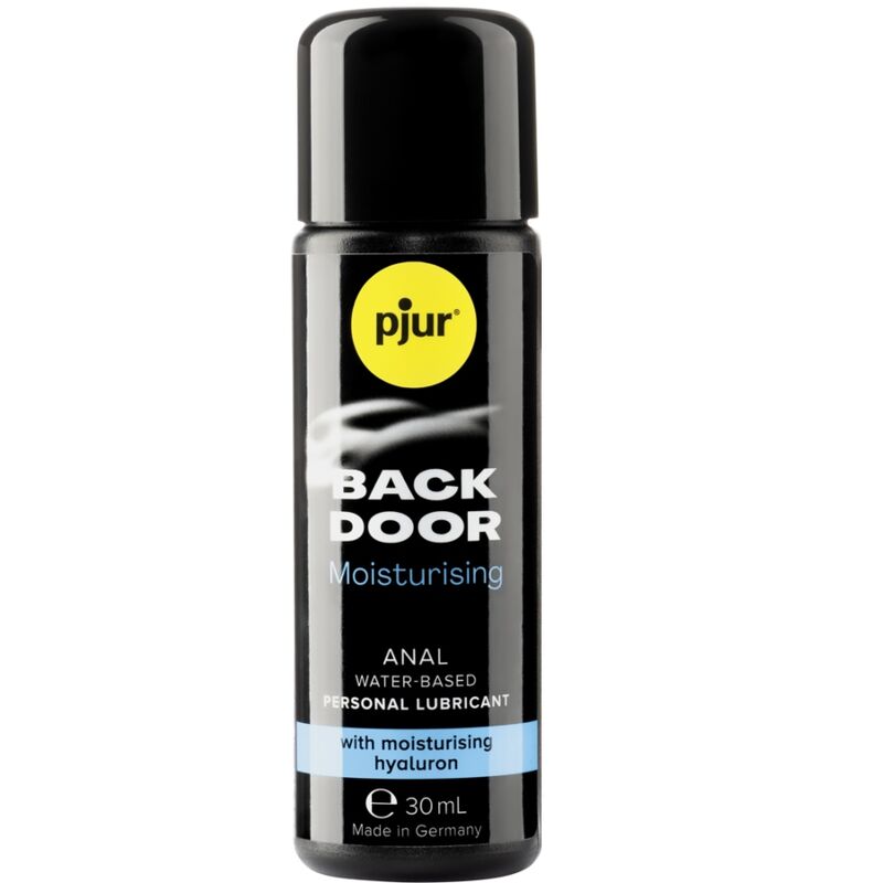 Lubrificante anale IDRATANTE PJUR Back Door da 30 ml, bottiglia con etichetta blu, ideale per uso intimo e comfort.