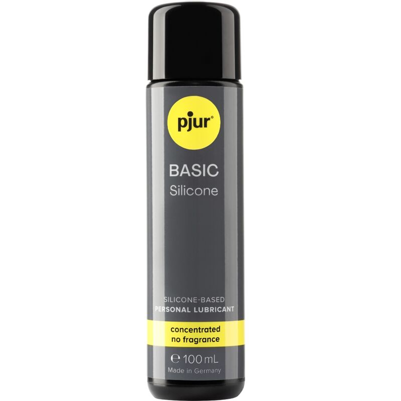 Lubrificante in silicone PJUR da 100 ml, bottiglia con dispenser, ideale per massaggi e uso intimo, senza profumo.