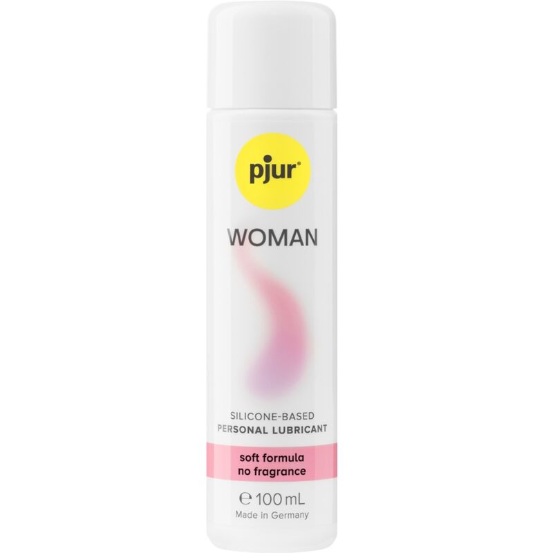 Lubrificante silicone PJUR Donna BodyGlide da 100 ml, bottiglia con etichetta blu e tubo di plastica, visibile in primo piano.