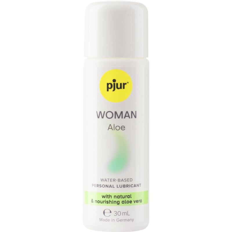 Lubrificante a base acqua PJUR Woman Aloe, confezione da 30 ml, con aloe vera, per uso intimo e comfort.