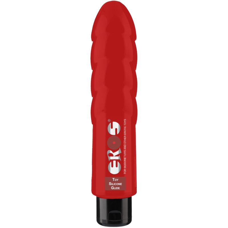 Lubrificante a base di silicone EROS Toy Bottles, flacone da 175 ml, con etichetta visibile e design semplice.