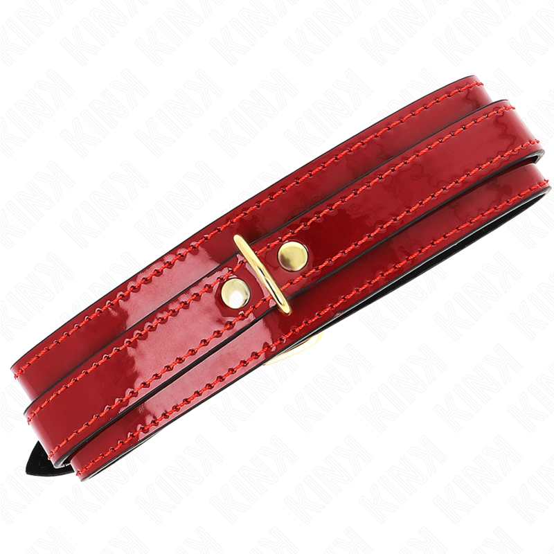 Collana regolabile KINK in rosso vino con dettagli dorati, lunghezza 29-42,5 cm, con finiture eleganti e design raffinato.