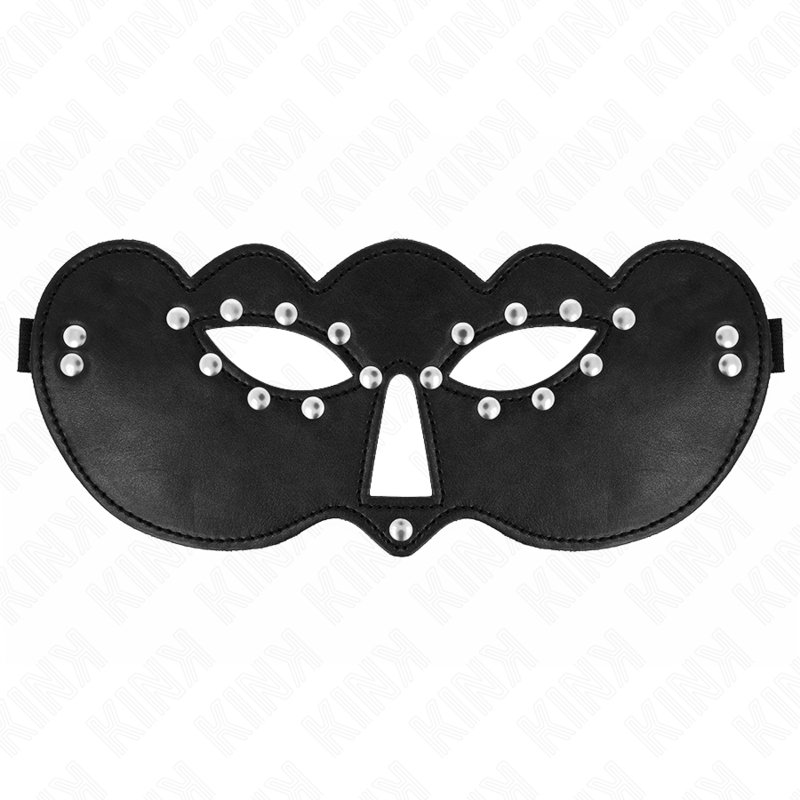 Maschera per occhi KINK PARTY MODELLO 1, 27,5 x 12 cm, in tessuto nero, con dettagli eleganti e design seducente.