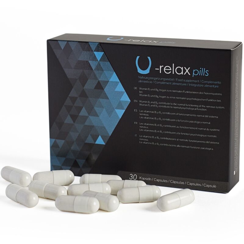 Capsule U-Relax di 500 Cosmetics, integratore naturale per rilassamento e riduzione dell'ansia, confezione da 30 capsule