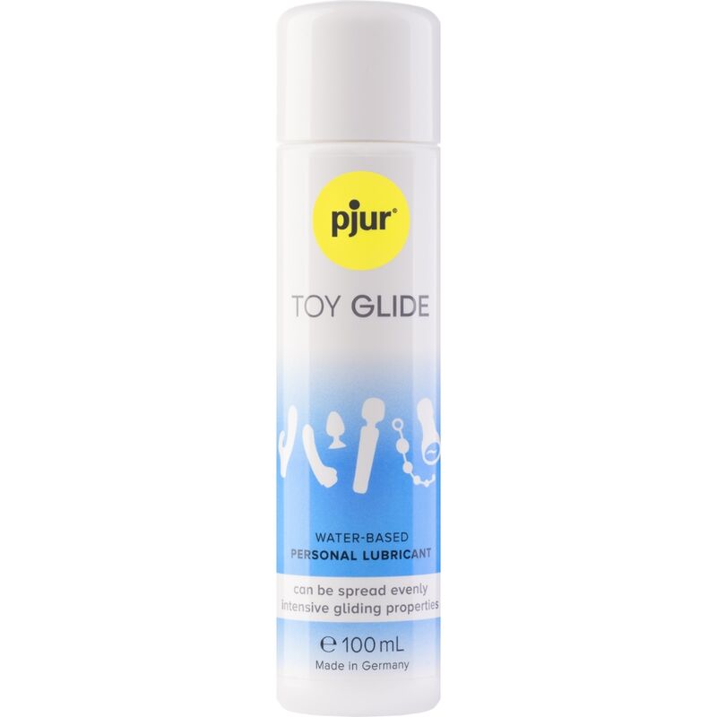 Lubrificante a base d'acqua PJUR Toy Glide in bottiglia da 100 ml, ideale per giocattoli e uso intimo, visibile in immagine
