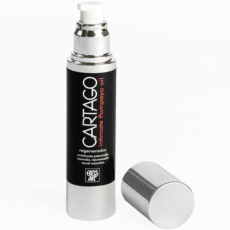 Olio intimo stimolante EROS-ART per uomo, bottiglia con etichetta nera, fluido lubrificante e stimolante per la zona genitale