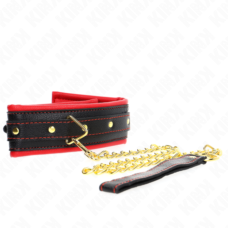 Collana regolabile KINK con cinturino in similpelle spugna, modello 2, lunghezza 37-54 cm, larghezza 3 cm.