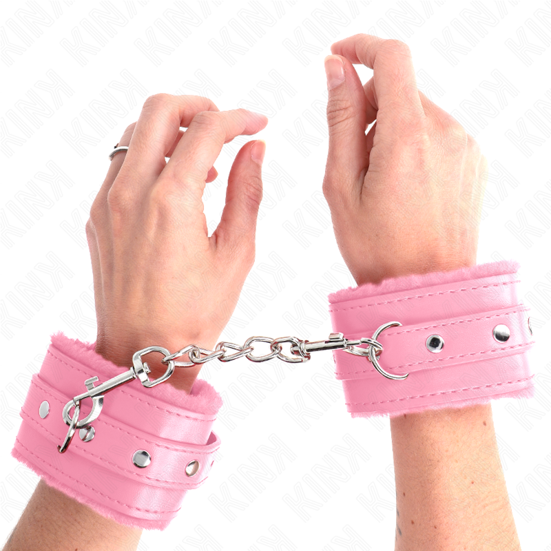 KINK - PREMIUM PINK FUR WRIST REST WITH ADJUSTABLE PINK BELT 17-29 CM X 6 CM