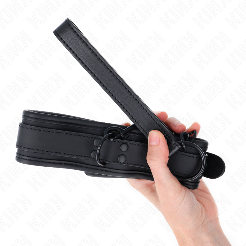 Collare bondage in neoprene KINK con cintura regolabile da 78 cm, modello 1, misura 37,5 x 49,5 cm, colore nero.