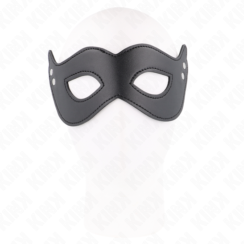 Maschera in similpelle KINK MASKED ALLURE con rivetti, modello 1, misura 26x8 cm, design elegante e robusto.
