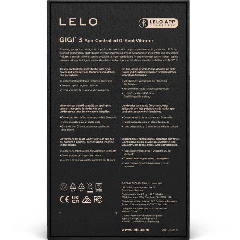 Vibratore G-spot LELO GIGI™ 3 in colore viola, con design ergonomico e superficie liscia per stimolazione interna.