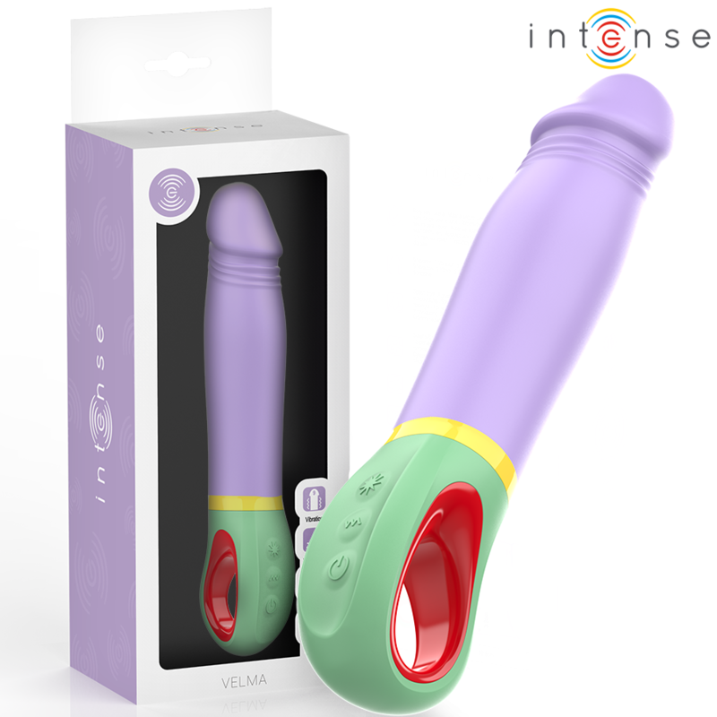 Vibratore Velma Classic viola di INTENSO, prodotto da INTENSE FUN, con design elegante e superficie liscia.