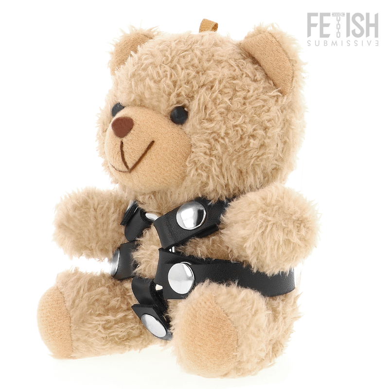 Teddy bear modello BDSM FETISH SUBMISSIVE di Rebel Toys, con dettagli in tessuto e accessori fetish, in stile submissive.