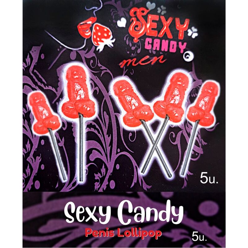 DIABLO PICANTE - BOX OF 5 CHERRY PENIS-SHAPED LOLLIPPERS
