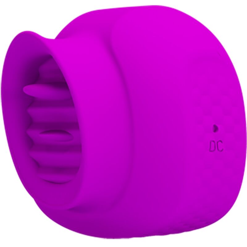 Stimolatore clitoride Pretty Love Estelle con lingua vibrante, 12 modalità, colore viola, dettagli visibili in immagine.