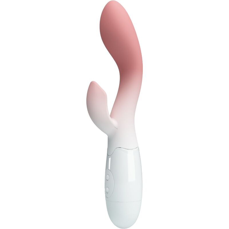 Vibratore Punto G luminoso rosa e stimolatore clitorideo PRETTY LOVE con 30 vibrazioni, design elegante e colori vivaci.