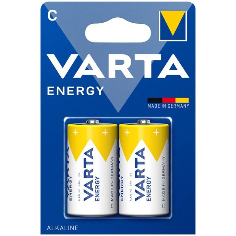 Paire de 2 piles alcaline VARTA LR14 C dans blister, batterie de haute performance pour appareils électroniques.