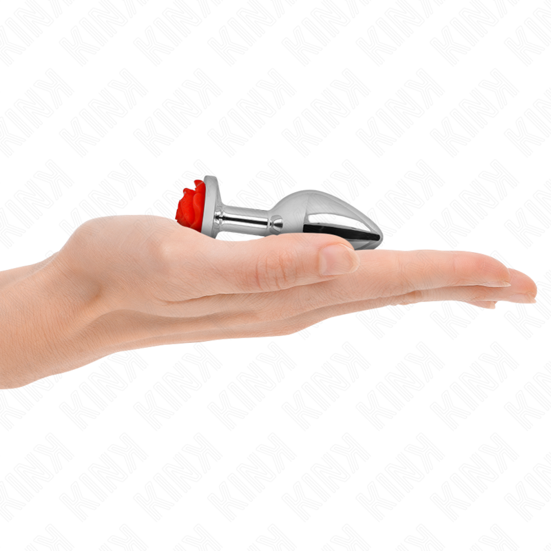 Plug anale rosa rosso KINK PLEASURE PLUGS di piccola taglia, con forma liscia e design ergonomico, visibile in immagine.