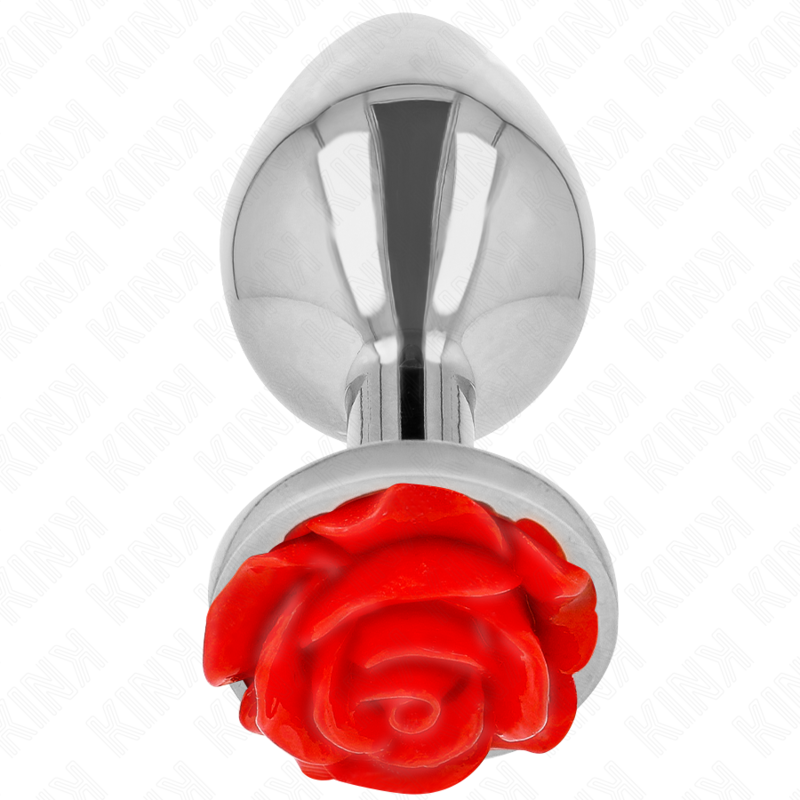 Plug anale rosa rosso di grandi dimensioni di KINK Pleasure Plugs, con forma ergonomica e superficie liscia.