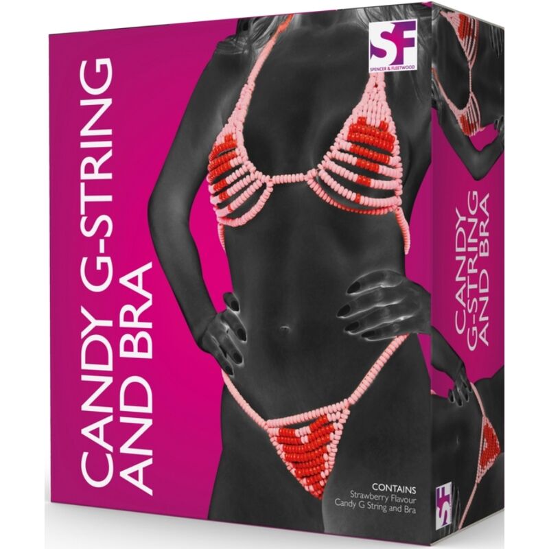 Reggiseno Candy Lovers di Spencer & Fleetwood, con dettagli colorati e morbidi, visibile in primo piano sul modello.