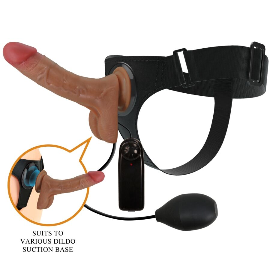 Slip universale PRETTY LOVE con dildo vibrante e squirting, mulato, lungo 15,5 cm, dettagli realistici e stimolanti.