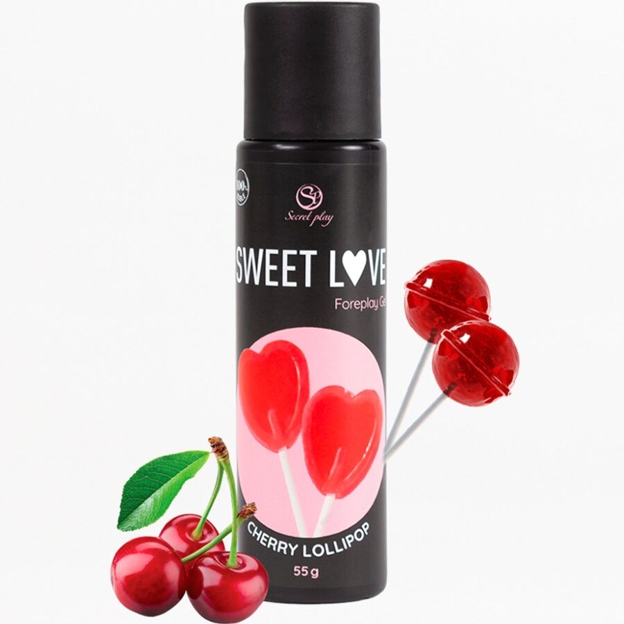 Gel lubrificante SECRETPLAY Lecca Lecca alla ciliegia Dolce Amore, 60 ml, con aroma di ciliegia, formato compatto e facile da usare