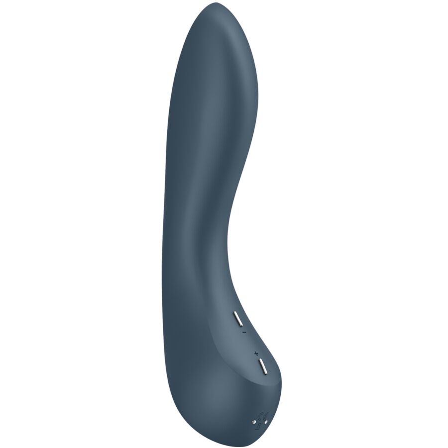 Vibratore SATISFYER G-SPOT WAVE 4 in grigio scuro con 12 programmi di vibrazione, design ergonomico e facile da usare.