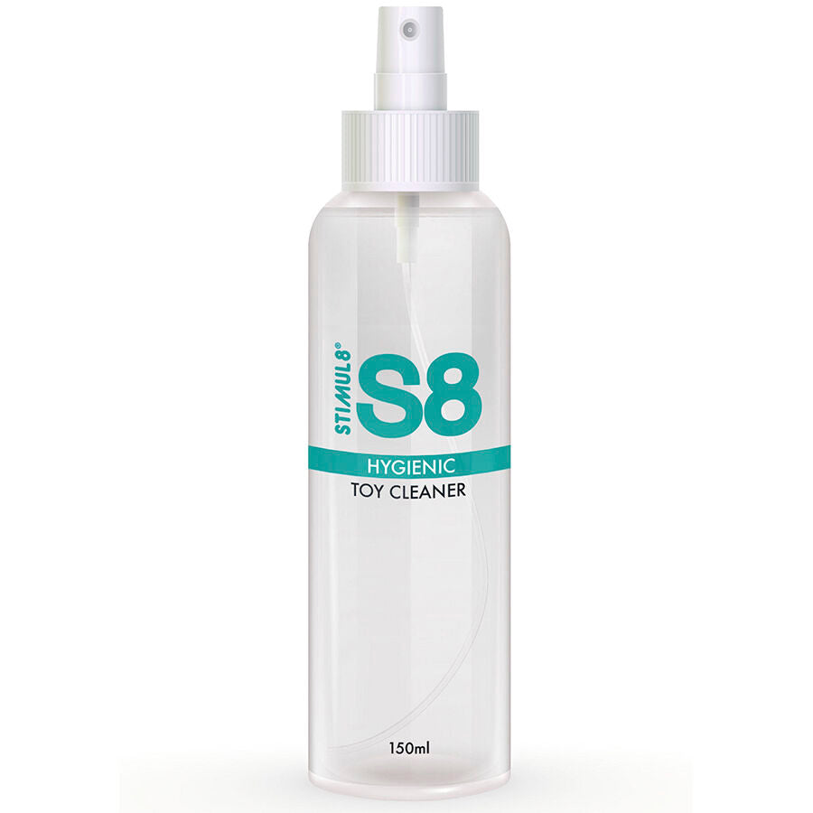 Detergente igienico per giocattoli StimUL8, flacone da 150 ml con etichetta colorata e spray, per la pulizia sicura dei giocattoli.