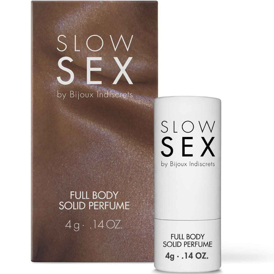 Profumo solido BIJOUX SLOW SEX SEX, barattolo con cera profumata e applicatore, ideale per il corpo e la pelle.