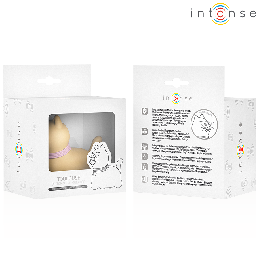 Stimolatore toloso giallo INTENSE FUN con lingua rotante a 360°, dettaglio visibile in immagine.