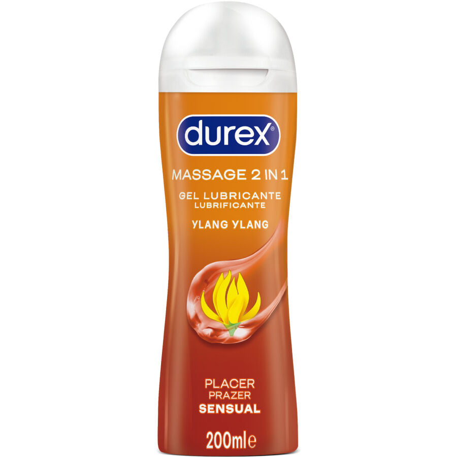 Gel lubrificante Durex Sensuale Ylang Ylang per massaggi, 200 ml, con profumo floreale e texture morbida per relax e piacere