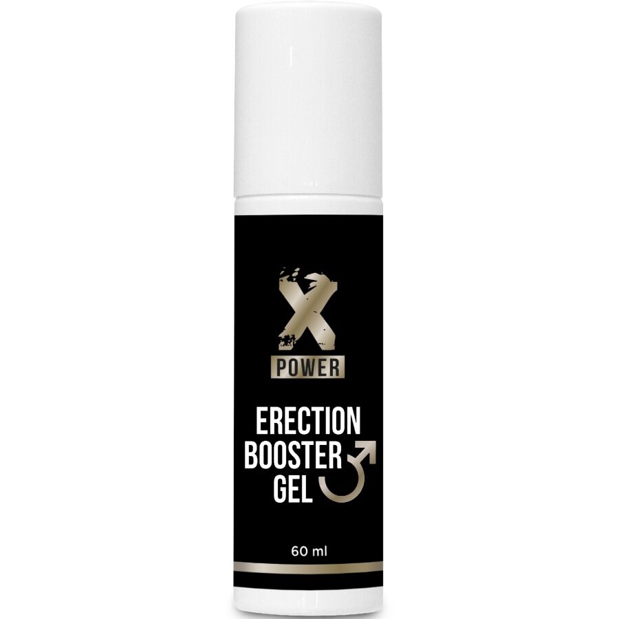 Gel booster per l'erezione XPOWER in flacone da 60 ml, con etichetta visibile, ideale per migliorare la performance sessuale.