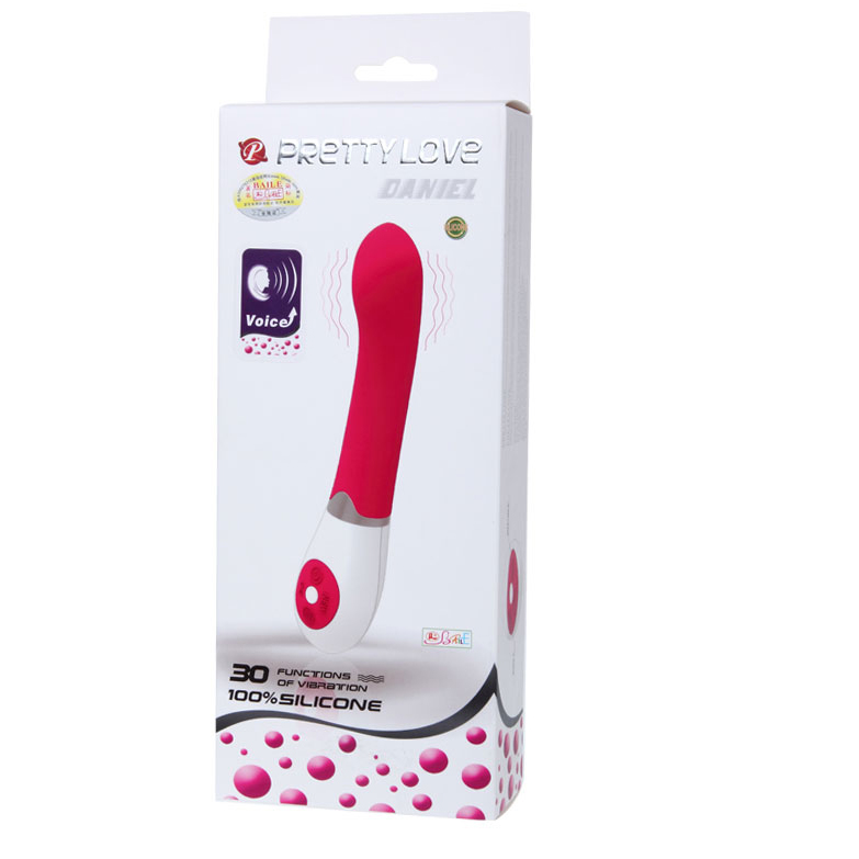 Vibratore femminile PRETTY LOVE Flirtation Daniel con vibrazione e suoni, design elegante e dettagli realistici.