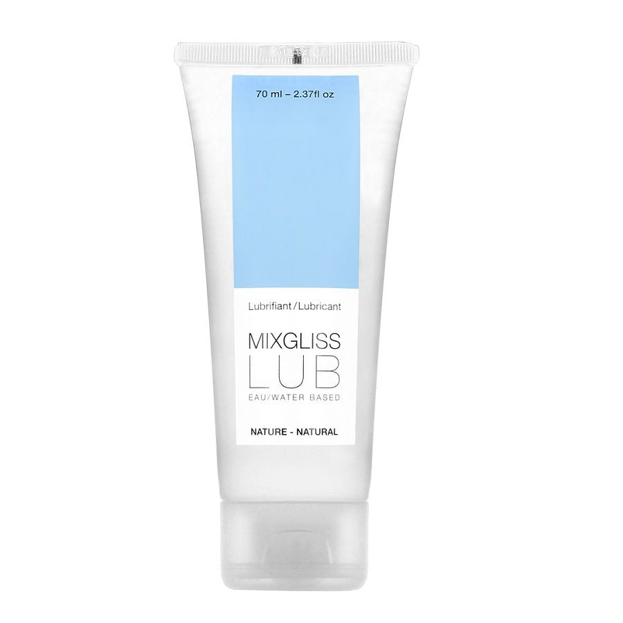 Lubrificante naturale a base acqua MIXGLISS da 70 ml, flacone compatto e pratico, ideale per uso personale e intimo.