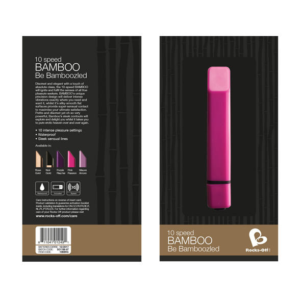 Vibratore ROCKS-OFF Oro Bambù, design elegante in oro con finitura bambù, per stimolazione sensuale e raffinata.
