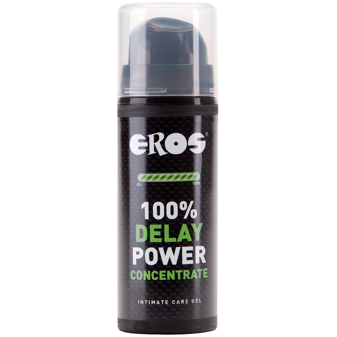 Vaso di 30 ml di Eros Power Line Delay Power Concentrato, prodotto per il potenziamento della durata dell'erezione.