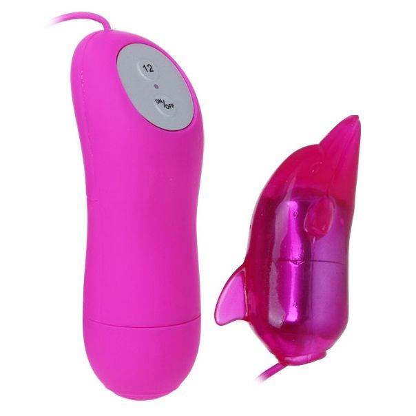 Vibratore Dolphin Segreto BAILE Stimulating, design compatto e ergonomico, in colore rosa, con controllo di velocità, alimentato a 12V