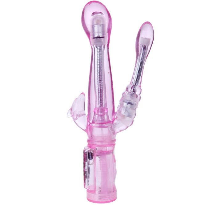 Vibratore flessibile BAILE con stimolatore anale, dispositivo per stimolazione erotica, mostra il prodotto in dettaglio.