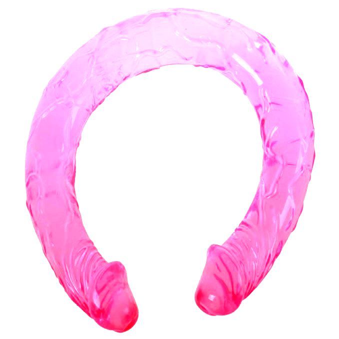 Doppio dildo rosa BAILE ANAL lungo 44,5 cm, realizzato in silicone morbido e dettagli realistici, per piacere anale.
